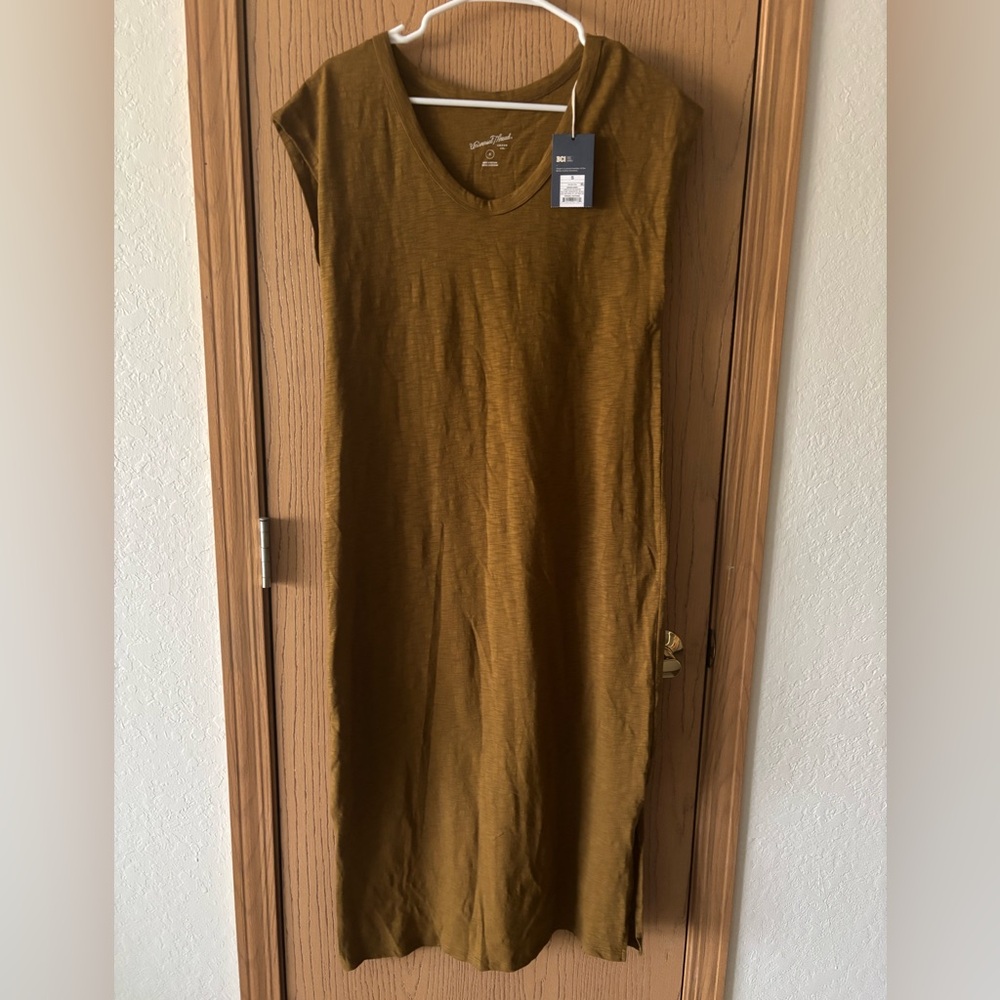 UNIVERSAL THREAD Safari Brown 100% Cotton Scoopneck Maxi Dress, size S